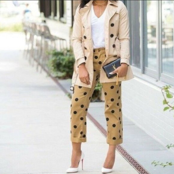J. Crew Pants - JCrew Boyfriend Chino Polka Dot Pant